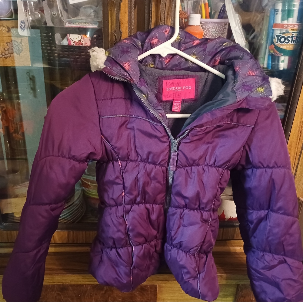 London Fog Purple Lined Jacket/Coat with Hood